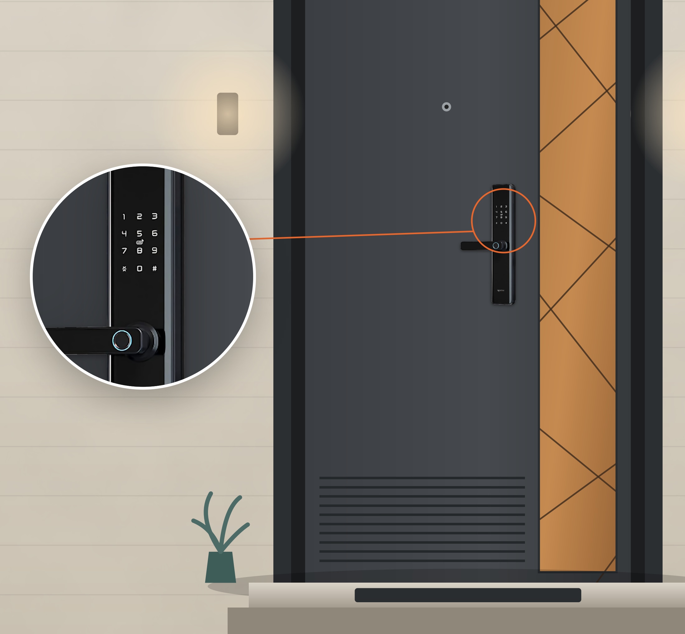 Spark SL-100: door installation illustration from the supplied brochure