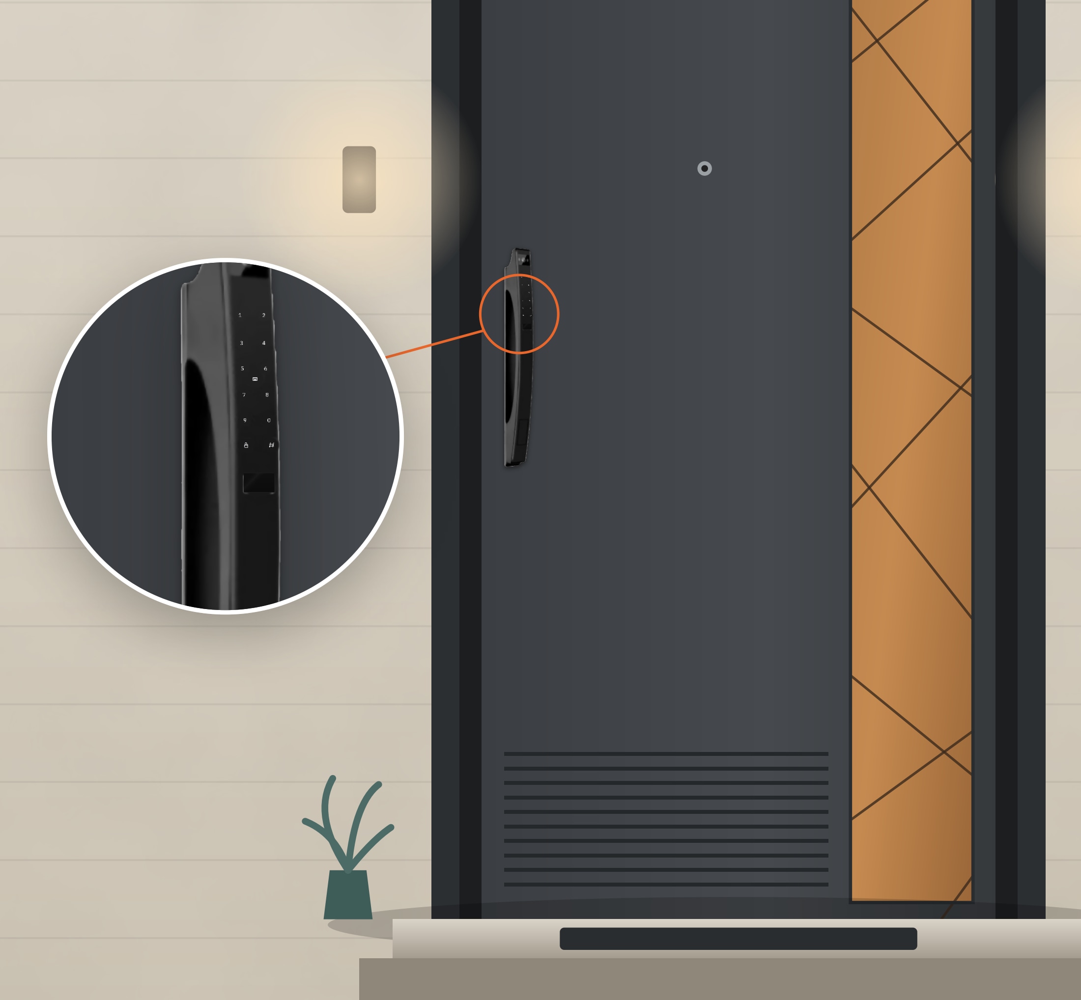 Spark TL-220: door installation illustration from the supplied brochure