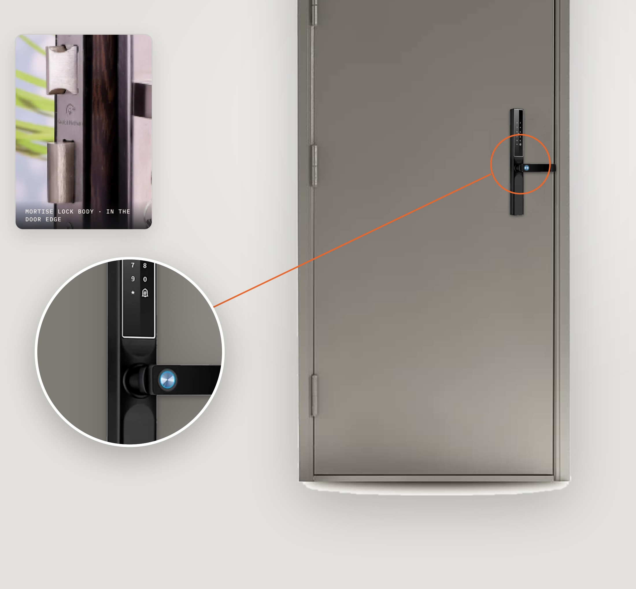 Spark AL-50: door installation illustration from the supplied brochure