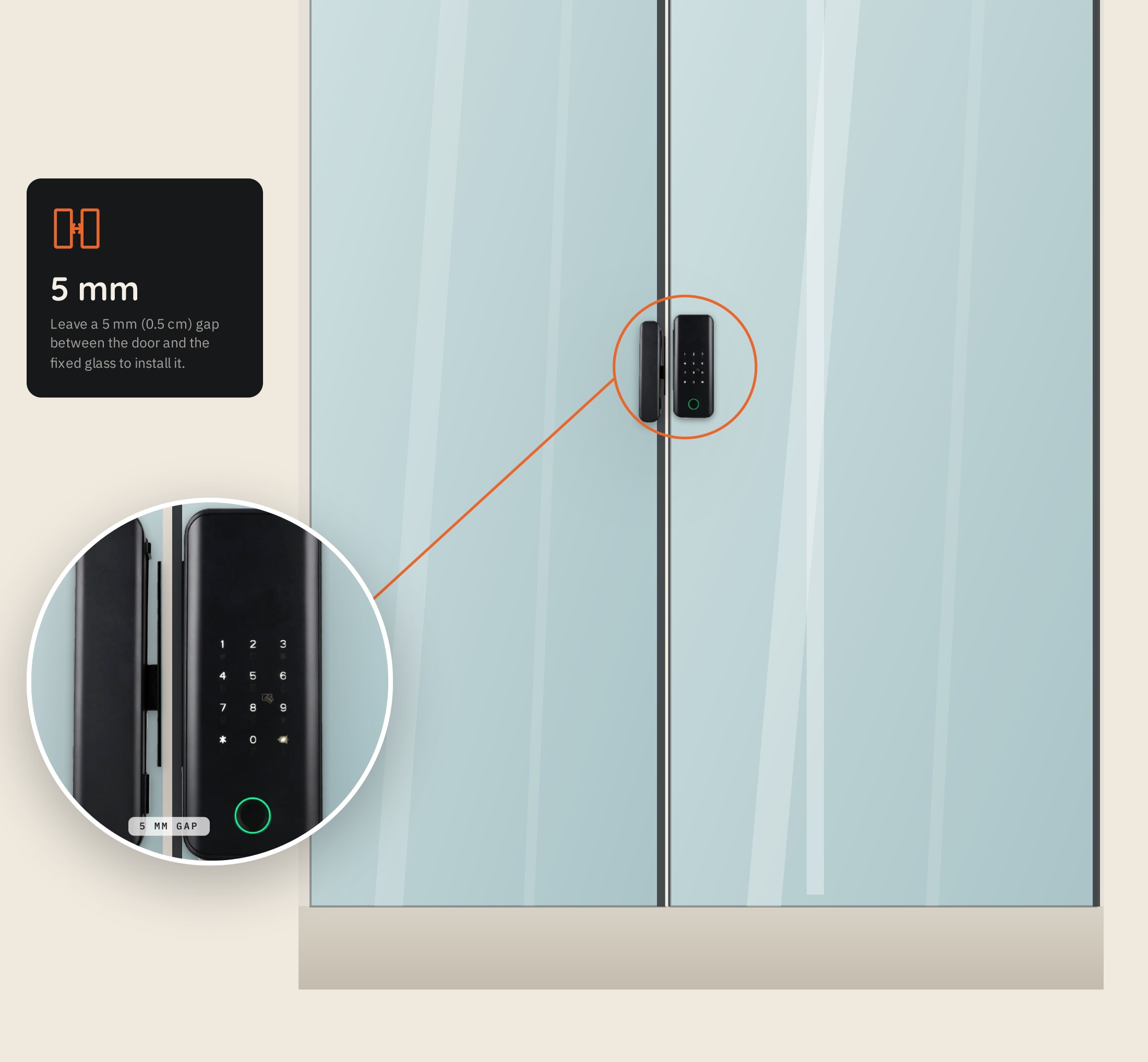 Spark GL-50: door installation illustration from the supplied brochure