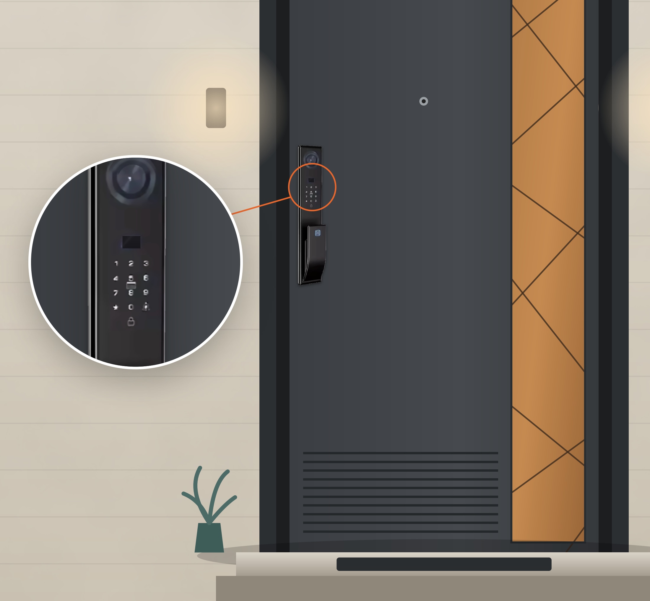 Spark SL-210: door installation illustration from the supplied brochure