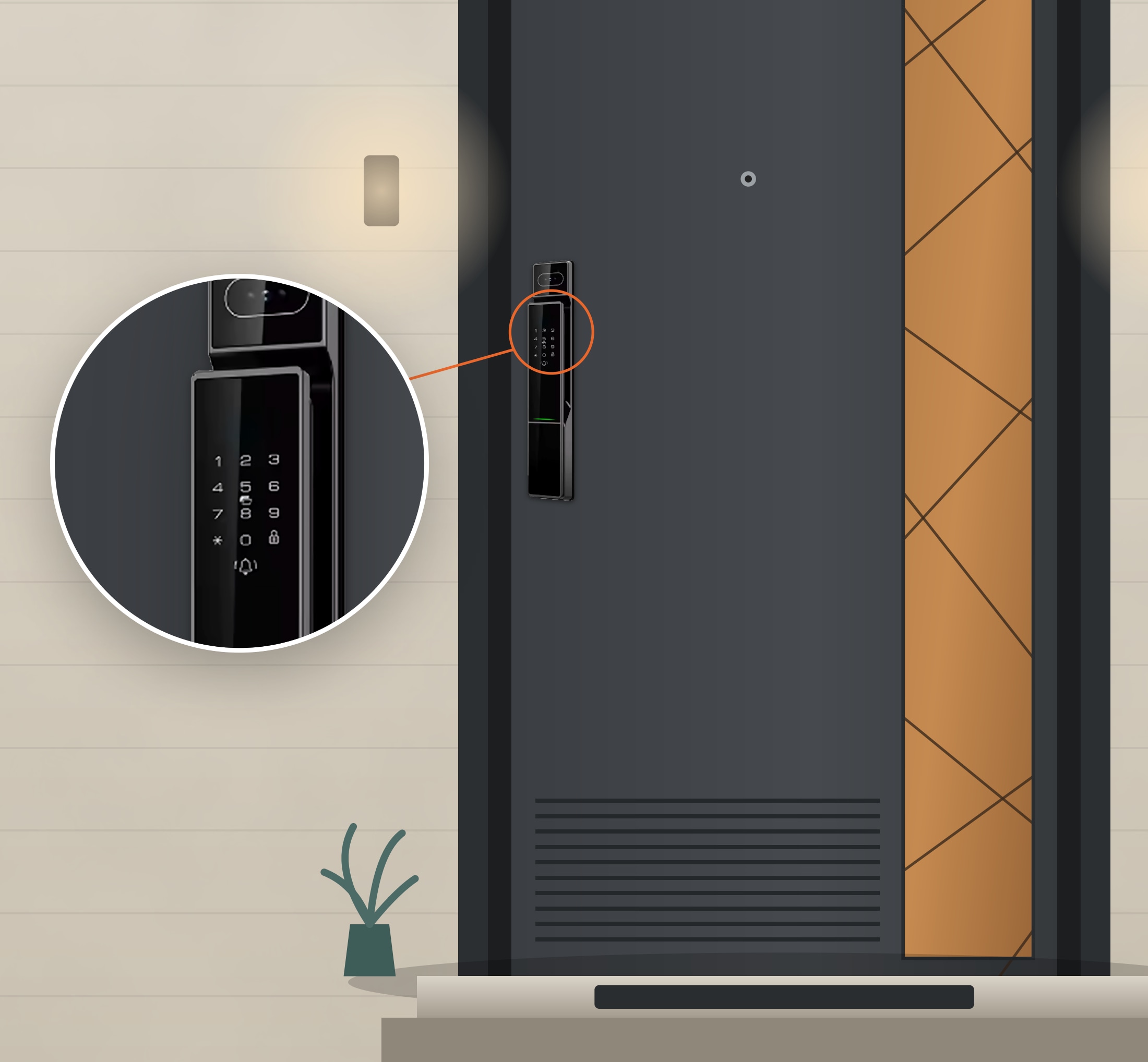 Spark TL-240: door installation illustration from the supplied brochure