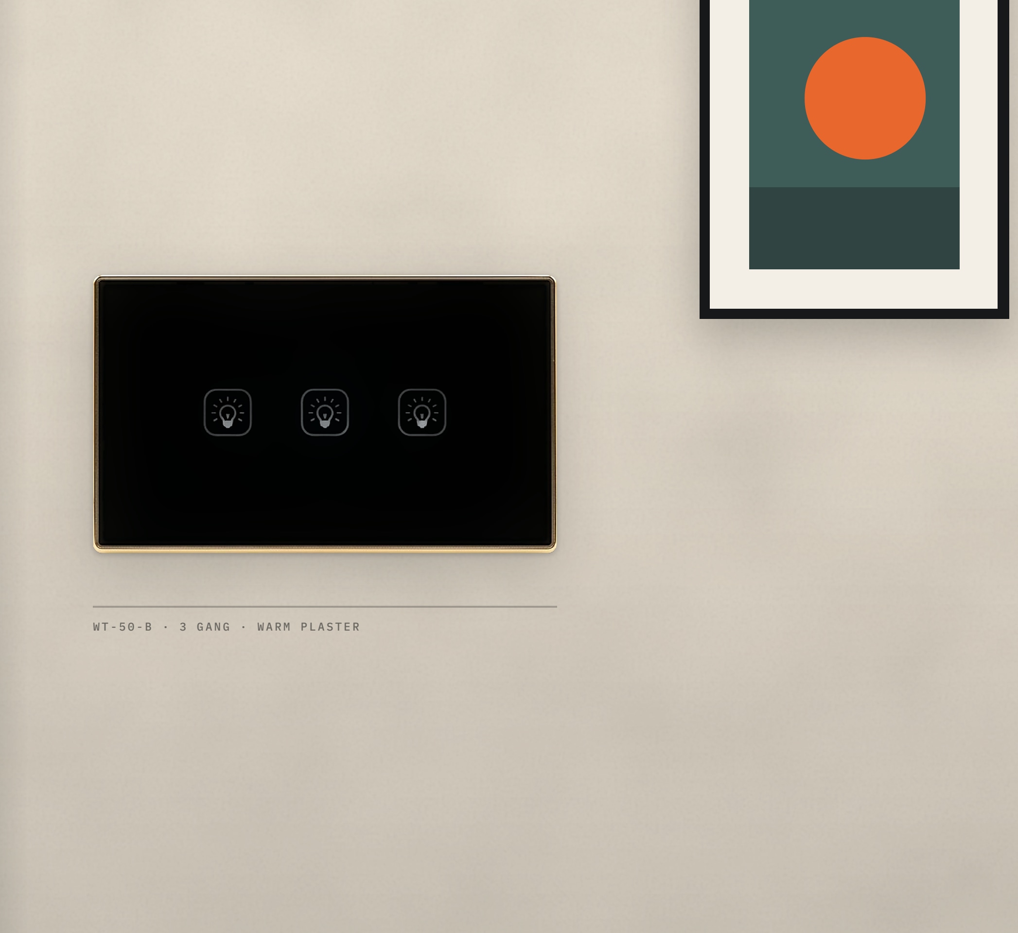 WT-50-B shown on a living-room wall in the brochure