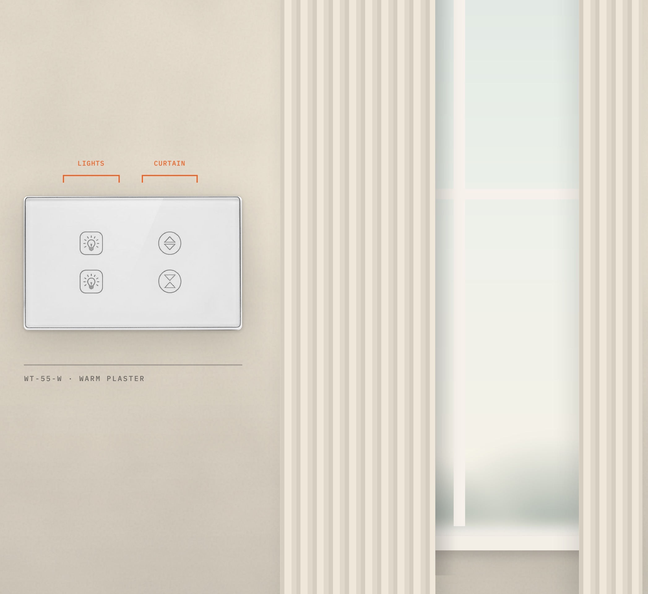 WT-55-W shown on a living-room wall in the brochure