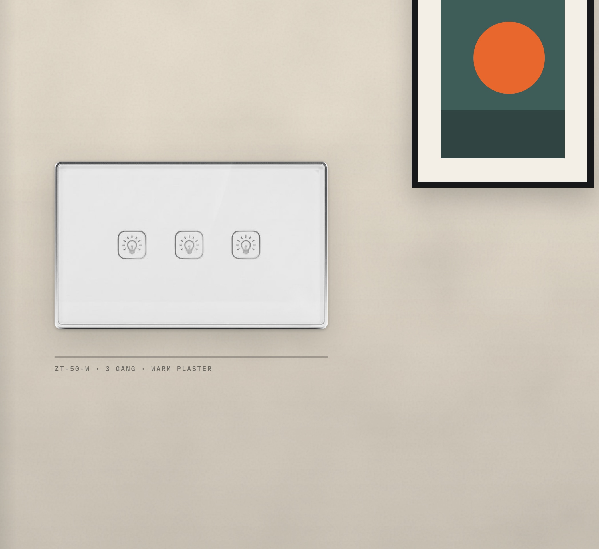 ZT-50-W shown on a living-room wall in the brochure