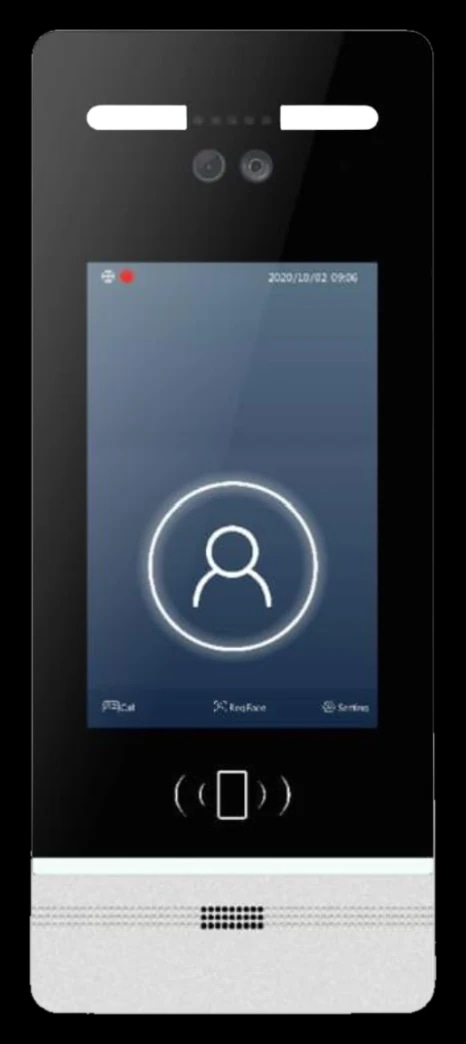 Spark I-500 face recognition door station, black glass with a light grey base