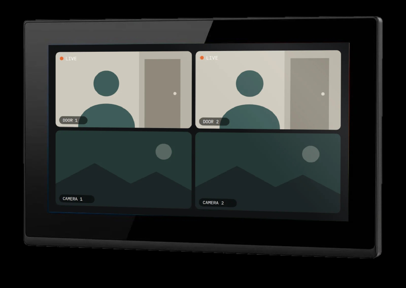 The S-110 screen monitoring two outdoor stations side by side