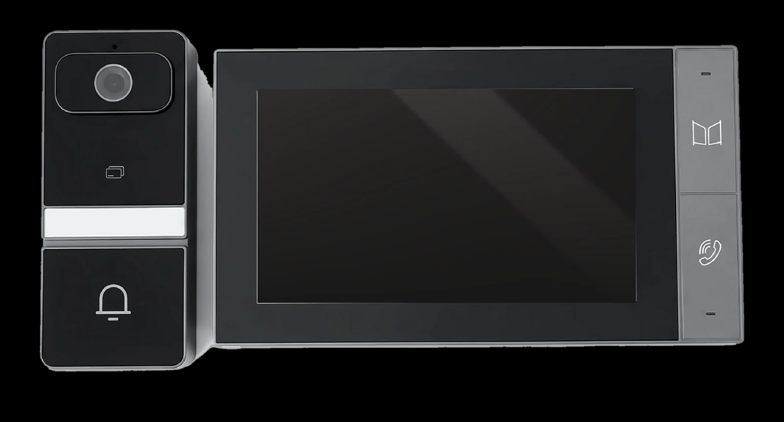 Spark S-302 kit: the outdoor station beside the 7 inch indoor monitor