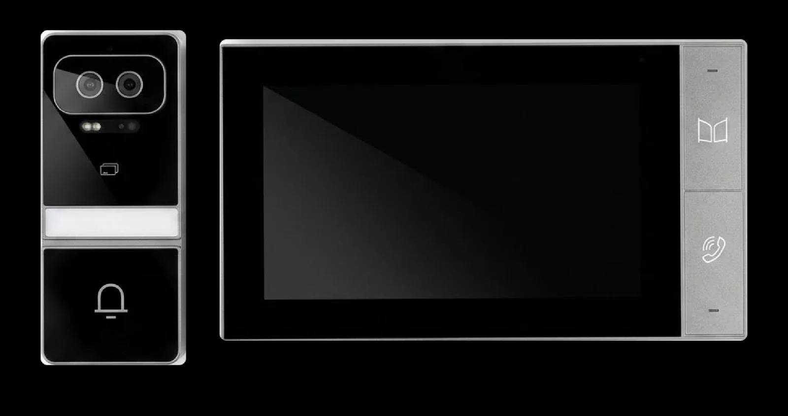 Spark S-303 kit: the outdoor station beside the 7 inch indoor monitor